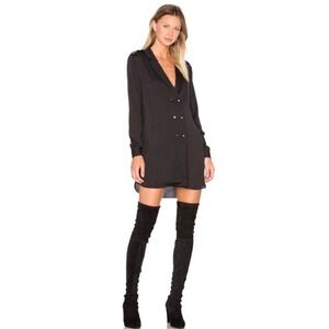 L'Academie The Military Dress Long Sleeve‎ Black Double Breasted Size Medium